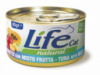 Консерва для кошек класса холистик LifeCat tuna with fruit mix 85g, ЛайфКет 85гр Тунец с фруктовым миксом