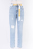 Жіночі блакитні джинси з поясом