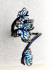 Серебряное кольцо «аманда» с сапфирами и цветной эмалью, р. 17.25, 925 проба
