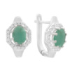 Серебряные серьги CatalogSilver с натуральным изумрудом, фианитами (2187752)