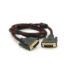 Кабель Merlion Dvi-Dvi 1.5m, 2 ферита, оплетка, Black/Red, 24/24pin, (Пакет) Q200