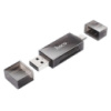 Кардридер Hoco DHD01 2в1 USB/ Type-C transparent black