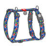 Шлея для собак анатомічна H-подібна WAUDOG Nylon з QR-паспортом, малюнок «Інжир», пластиковий фастекс, XL, Ш 35 мм, A 60-100 см, B 70-100 см