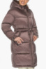 Куртка женская зимняя длинная с капюшоном - 57240 цвета сепии