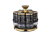 Органайзер карусель для спецій на підставці (BSJ2509-1) (6 банок) BLACK-GOLD
