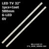 LED підсвітка LIBERTON TV 32« 580mm 6V 32AS1HDTA1 MS-L1343 V2 LA012 28MK300B88R0100086305106 A4 M204 1шт.