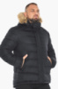 Куртка мужская Braggart зимняя короткая с опушкой на капюшоне - 49868 чёрный цвет