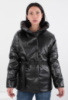 Жіноча чорна куртка з еко-шкіри
