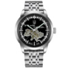 Чоловічий механічний годинник Awarder 043 Де би не був Silver-Black Steel Automatic з сапфіровим склом