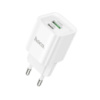 Мережевий зарядний пристрій Hoco C147A Type-C PD20W+QC3.0 + cable Type-C White