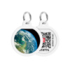 Адресник для собак і котів металевий WAUDOG Smart ID з QR паспортом, малюнок «Земля», коло, Д 25 мм