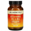 Витамины D3 и K2, 5000 МЕ, Vitamins D3 & K2, Dr. Mercola, 90 капсул