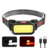 Фонарь налобный BL-008+COB (white+red), красный свет, водозащита, встроенный аккумулятор