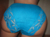 Трусики-американки жіночі бавовна з мереживом розмір 3ХL (48) бірюзові