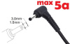 Dc кабель для блока питания 3.0x1.0(0.9/1.1)mm (5a) (1.5m) (A class) 1 день гар.