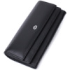 Функціональний жіночий гаманець з двома клапанами із натуральної шкіри 722696 Чорний