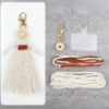 Набор макраме для вязания и рукоделия брелока на сумку,для ключей и аксессуаров «Куколка» белый с коричневым
