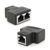 Разветвитель RJ45 8P8C мама/2 Х мама RJ45 для разветвления кабеля, экранированный, черный, Q100