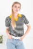 Жіноча чорно-біла футболка в смужку