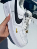 Женские кроссовки Nike Air Force белые,натуральная кожа