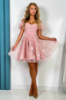 Коктейльна Сукня «Ніжний Гіпюр» 24036 Рожева