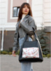 Жіноча сумка Sambag HOBO Bliss  чорна принт «Flowers»