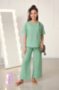 Жіночий костюм вільного крою з натурального льону «Delux» оптом | Розпродаж моделі М'ятний, 42-44
