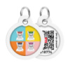Адресник для собак і котів металевий WAUDOG Smart ID з QR паспортом, малюнок «Французький бульдог», коло, Д 30 мм
