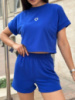 Трикотажный летний костюм шорты и футболка «Carter»| Норма и батал Электрик, 50-52