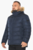 Куртка мужская Braggart зимняя короткая с опушкой на капюшоне - 49868 тёмно-синий цвет