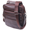 Практична чоловіча сумка шкіряна 721274 Коричнева
