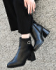 Жіночі зимові чорні черевики на підборах
