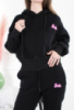 Жіночий чорний спортивний костюм на флісі