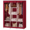 Шкаф тканевый 3 секции складной с каркасом STORAGE WARDROBE 175 х 130 х 45 см. Цвет: красный