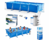 Intex 28274-3 New 450×220×84 см прямокутний каркасний басейн Rectangular Frame Pool синій з фільтр насосом та тентом