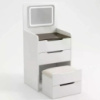 Туалетний столик VEN-1733 з кріслом • Столик для макіяжу VEN-1733 з LED-дзеркалом, вбудованим пуфом і шухлядами для зберігання