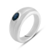 Серебряное кольцо CatalogSilver с натуральным сапфиром 0.6ct, вес изделия 5,25 гр (2140566) 18 размер