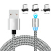 Магнитная зарядка для телефона 3в1 X-Cable магнитный кабель Type-c и micro USB (2 шт.) Серебристый