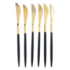 Набор столовых ножей 6 штук ножи сервировочные столовые 22.5 см Черный с золотом HP-20-6