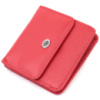Жіночий компактний гаманець з кишенею для монет з натуральної шкіри 722689 Червоний