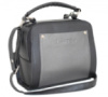 Lucherino 478 ЧОРНА-СЕРЕБРО — стильна каркасна сумочка на два відділення, містка та практична