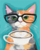Картина за номерами «Кіт та кава» 40х50см