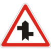 Дорожный знак 1.23.3 - Примыкание второстепенной дороги справа и слева. Предупреждающие знаки. ДСТУ 4100:2002-2014