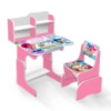 Гр Парта шкільна «Сестри джин» ПШ 006 (1) ЛДСП, колір рожевий, 69*45 см, + 1 стілець, з пеналом
