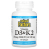 Вітамін D3 і К2, Vitamin D3 & K2, Natural Factors, 60 Гелевих Капсул