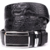 Ремень-автомат CROCODILE LEATHER 18239 из натуральной кожи крокодила Черный