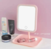 Настільне косметичне дзеркало для макіяжу з LED підсвічуванням Makeup Mirror LY-696 на акумуляторі 1200mAh Рожеве