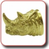 Навершие для ножа « Голова Носорога » из бронзы