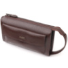 Красивий чоловічий клатч із натуральної зернистої шкіри 721559 Коричневий