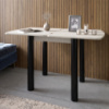 Обеденный стол раскладной LION Нота Мини черные ножки Бетон Style 60x70/70x120 (LION-045145)